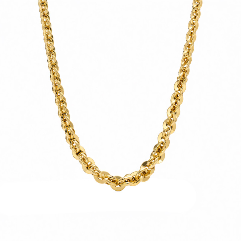 Łańcuszek złoty skrętka dmuchana poszerzana próba 585