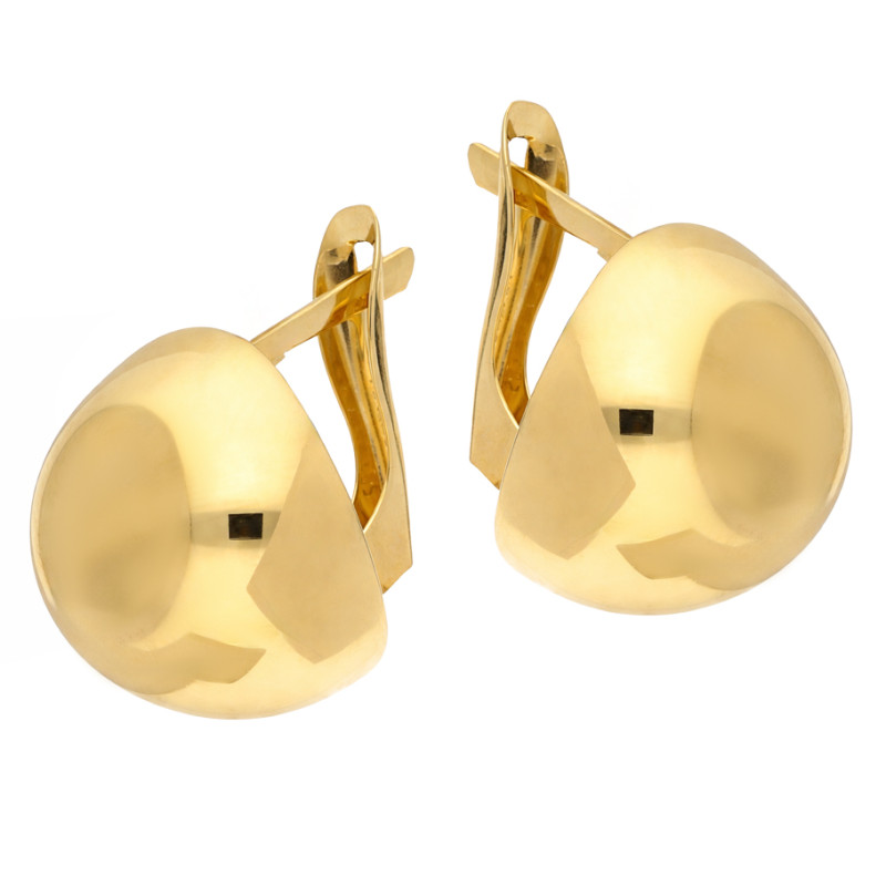 Kolczyki złote kopułka Viral, złoto próby 585