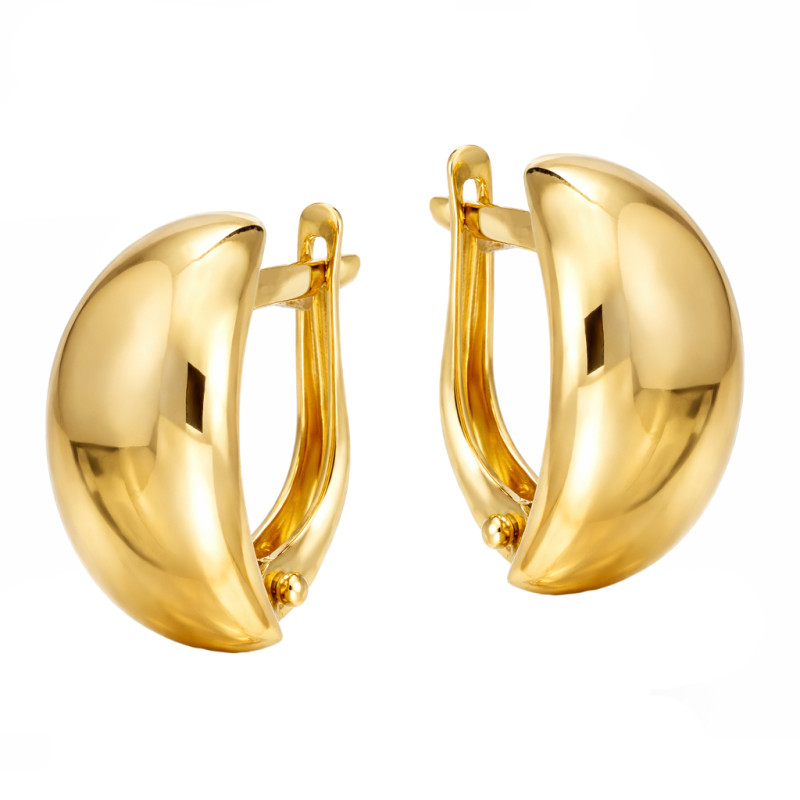 Kolczyki blaszki blask migdał, złoto 375