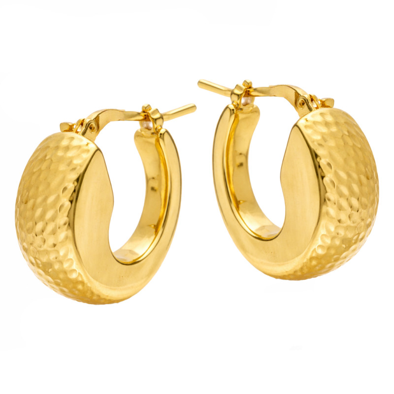 Kolczyki złote owalne diamentowane blaszki, próba 585