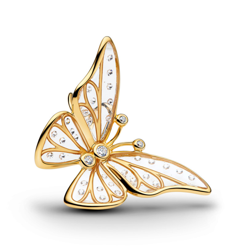 Pandora pozłacany charms Motyl 764487C01