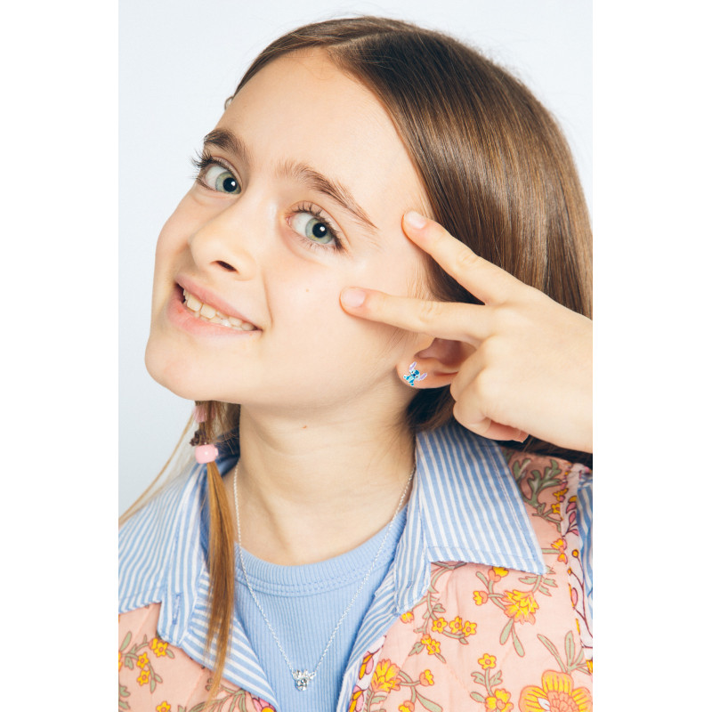 Kolczyki srebrne dla dziewczynki Stitch i Angel ES00088SL.CS