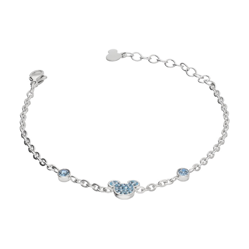 Bransoletka stalowa dla dziewczynki Disney Mickey z niebieskimi cyrkoniami B600590RQL-B.CS