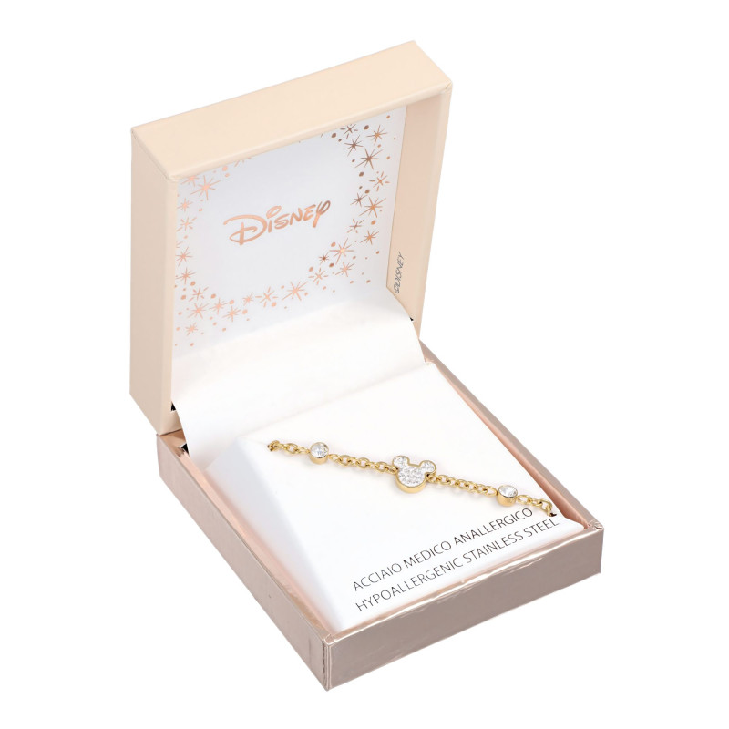 Bransoletka stalowa Disney dla dziewczynki z Myszką Mickey z białymi cyrkoniami B600590YRWL-B.CS