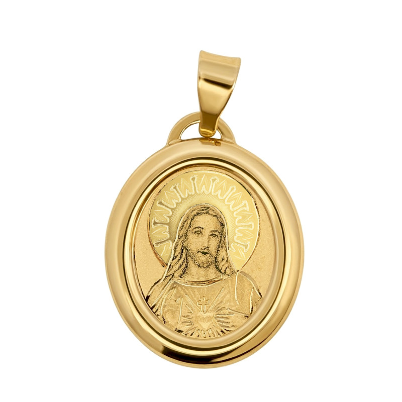 Medalik złoty z sercem Pana Jezusa, próba 585