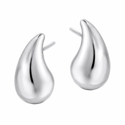 Kolczyki Viral srebrne próby 925 w kształcie wygiętych kropli 3D