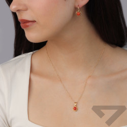 Kolczyki złote góralskie 14 karat z koralem