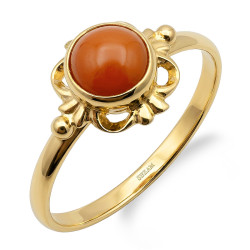 Pierścionek złoty góralski 585 z koralem