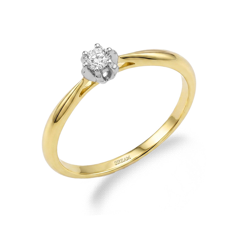 Pierścionek zaręczynowy elacta ze złota 585 z diamentem 0,12 ct