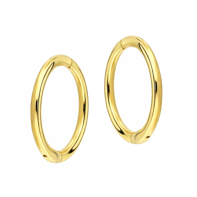 Kolczyki złote koła 10 mm, próba 375