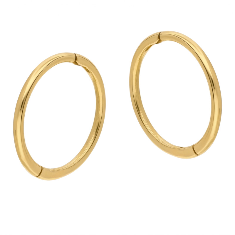 Kolczyki kółka szarniry 12 mm, złoto próba 375