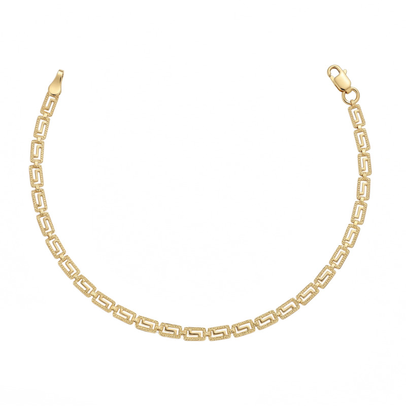 Bransoletka złota z wzorem greki, próba 585