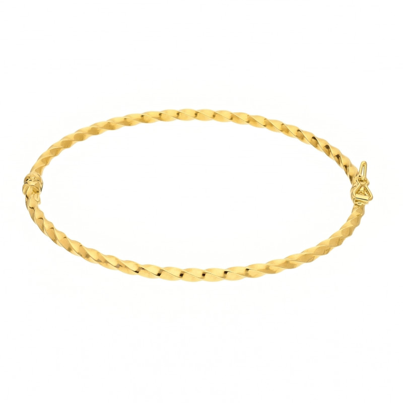 Bransoletka złota bangla skręcona, złoto 585