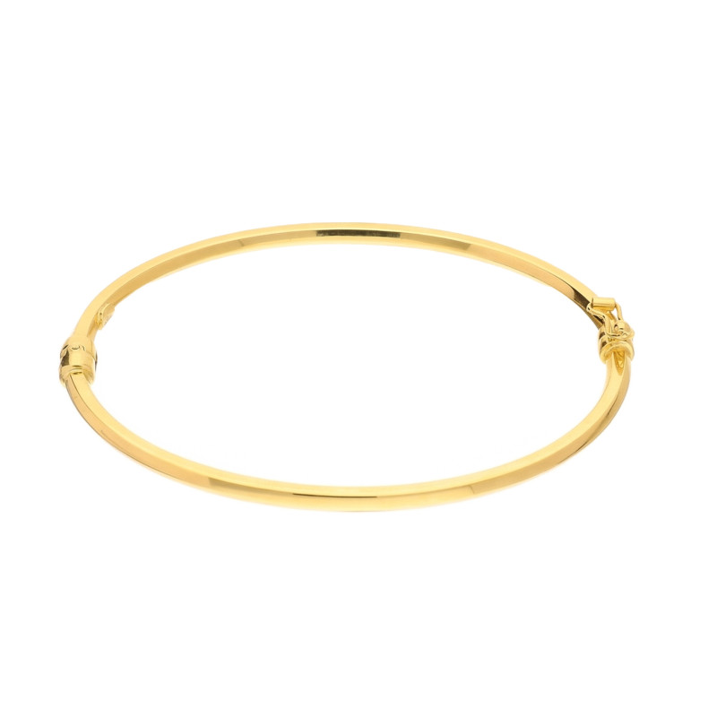 Bransoletka złota bangla dmuchana fasetowana, złoto 585