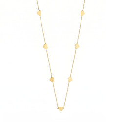 Naszyjnik złoty z sercami blaszka próba 585