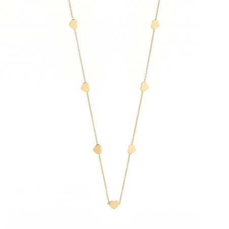 Naszyjnik złoty z sercami blaszka próba 585