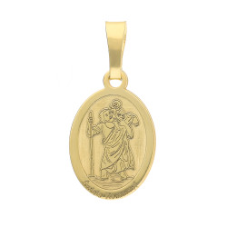 Medalik pozłacany Święty Krzysztof - Patron Kierowców - JubilerSezam.pl