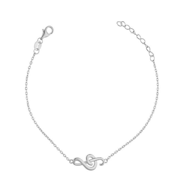 Bransoletka srebrna 925 klucz wiolinowy na łańcuszku anker