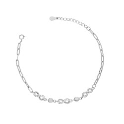 Bransoletka z infinity na łańcuszku anker, srebro próby 925