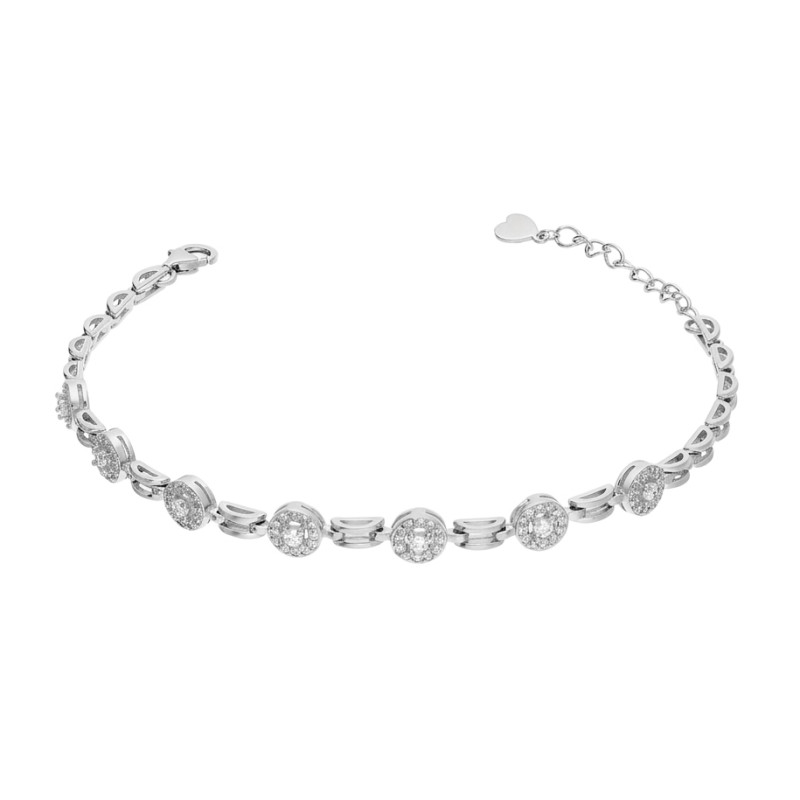 Bransoleta srebrna z cyrkoniami, próba 925