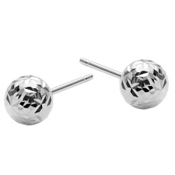 Kolczyki srebrne kulki grawer 5 mm