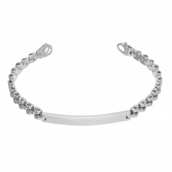 Bransoletka srebrna próby 925 płotek z blaszką