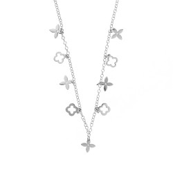 Srebrny naszyjnik z kwiatami - delikatna biżuteria - JubilerSezam.pl