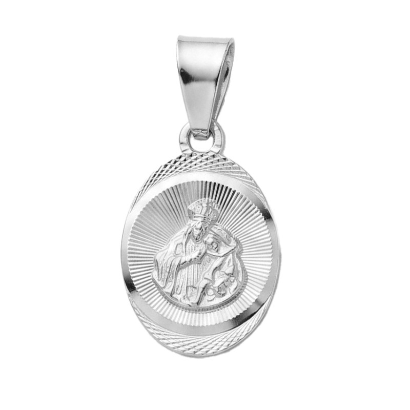 Srebrny Medalik Szkaplerz Owalny Grawerowany - JubilerSezam.pl