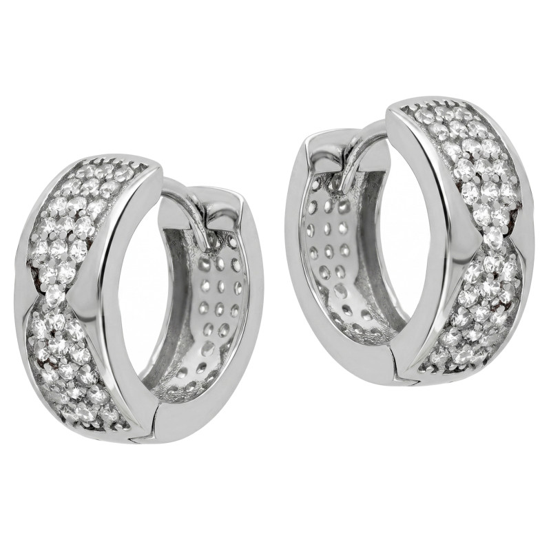 Kolczyki srebrne 925 kółka z cyrkoniami