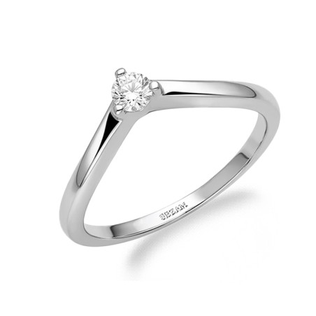 Pierścionek szpic z pojedynczą cyrkonią ze srebra 925
