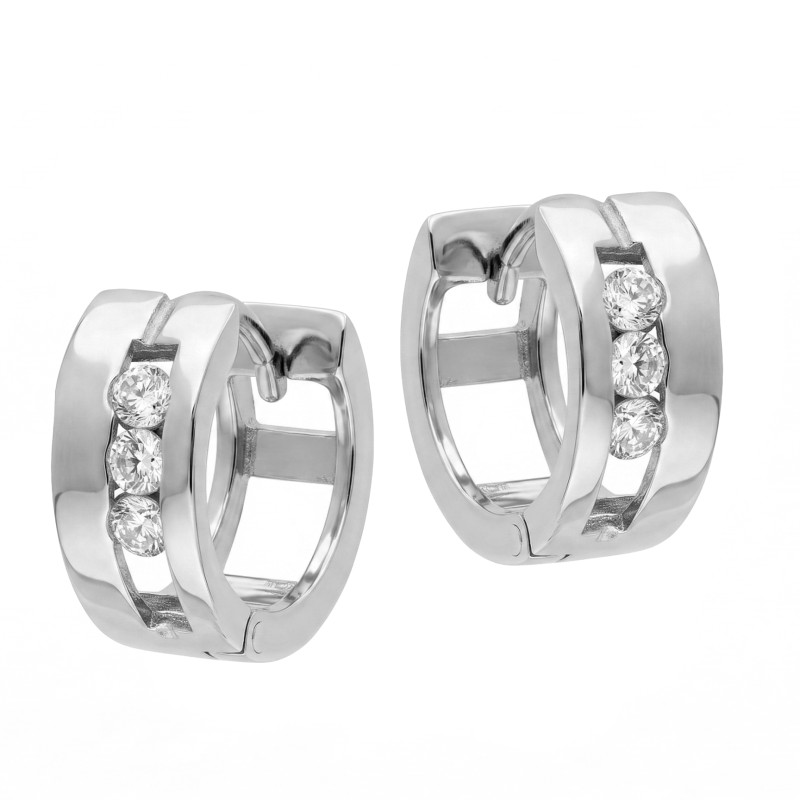 Kolczyki koła z cyrkoniami, srebro 925