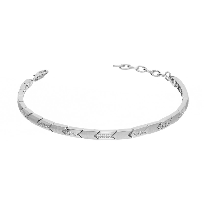 Bransoletka srebrna 925 składak z blaszek gładkich i matowych