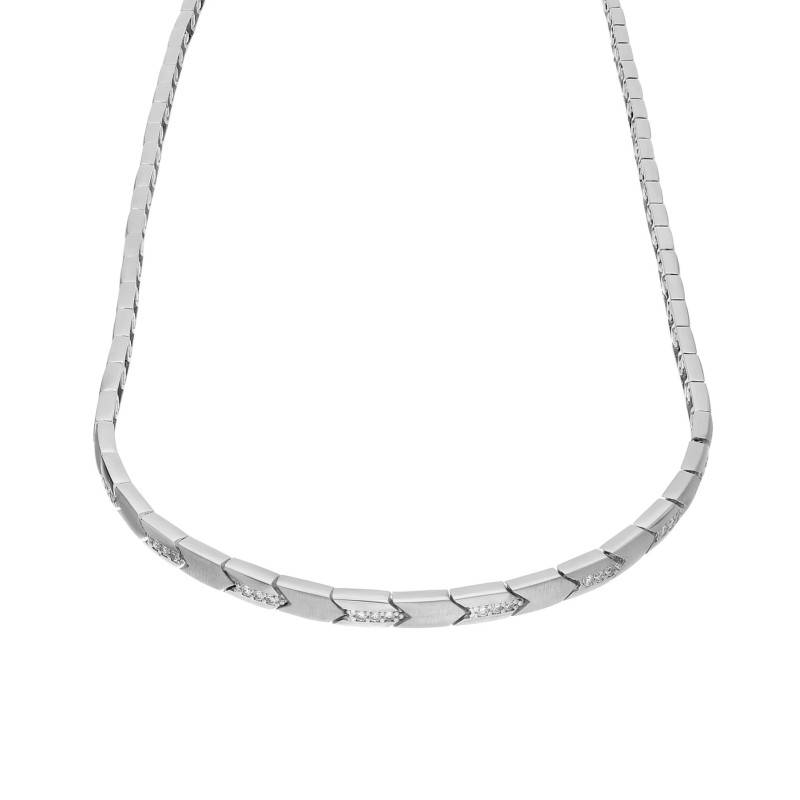 Naszyjnik srebrny 925 składak z blaszek gładkich i matowych