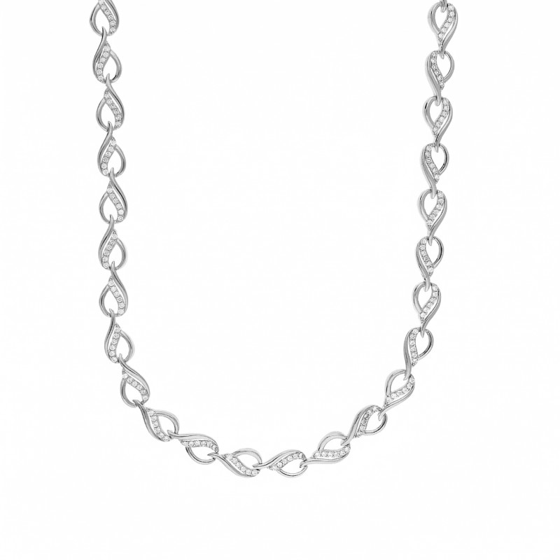 Naszyjnik srebrny kropla z paskiem cyrkonii, próba 925