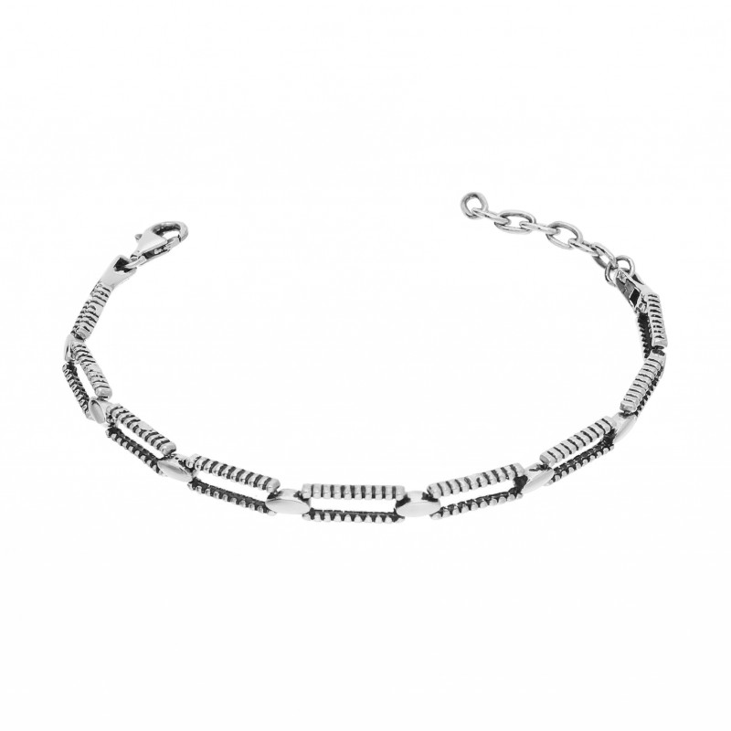 Bransoletka prostokąt ramka oksyda, srebro 925