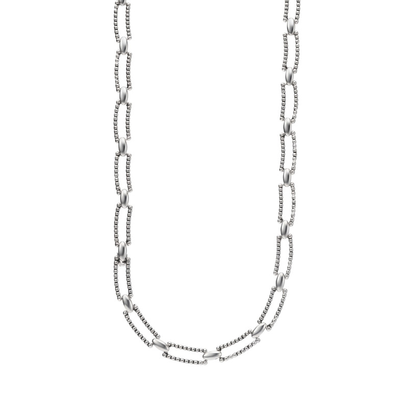 Naszyjnik prostokąt ramka z oksydą, srebro 925