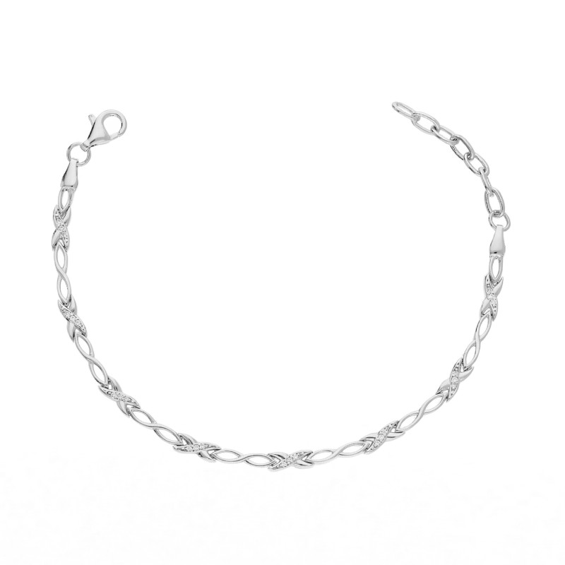 Bransoletka srebrna z motywem X i infinity, próba 925