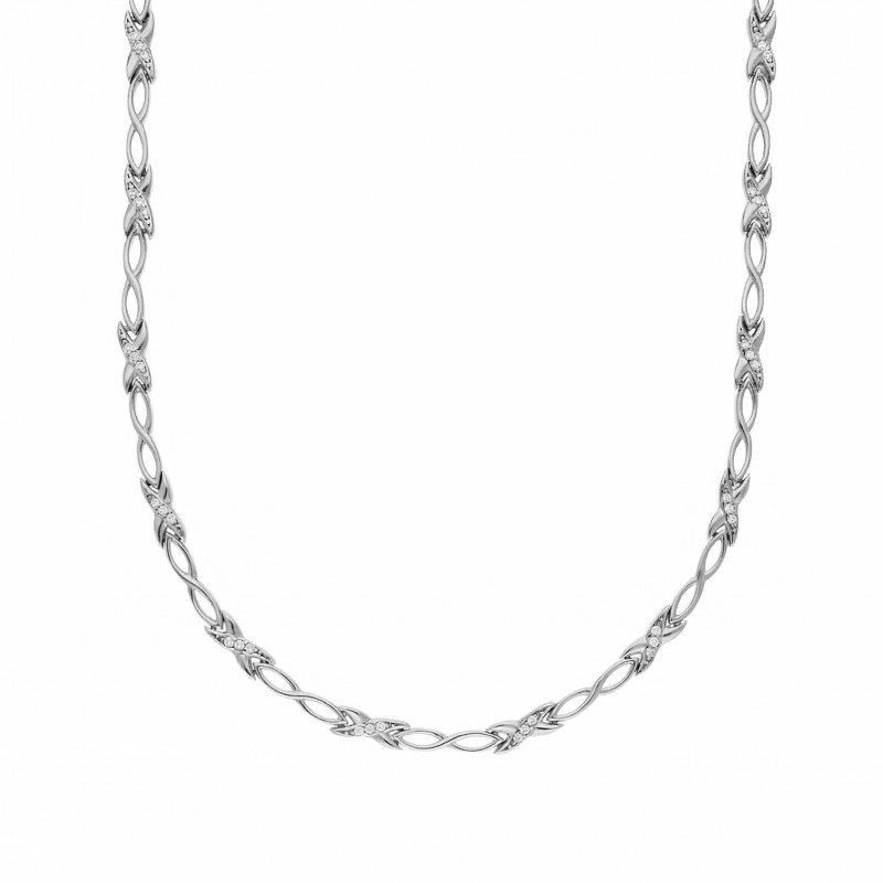 Naszyjnik z wzorem X i infinity, srebro 925