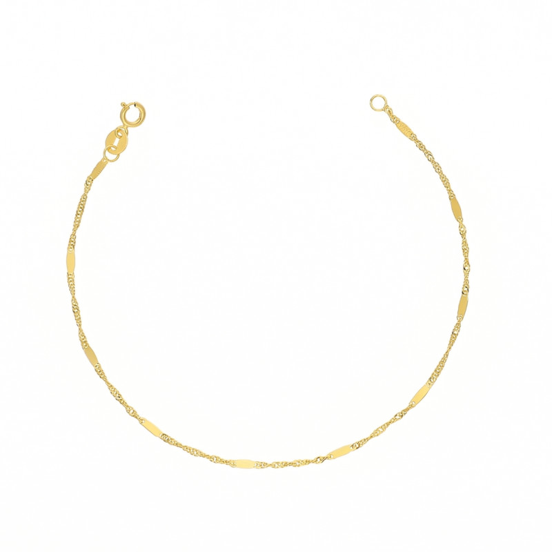 Bransoletka złota splot singapur z blaszką próba 585