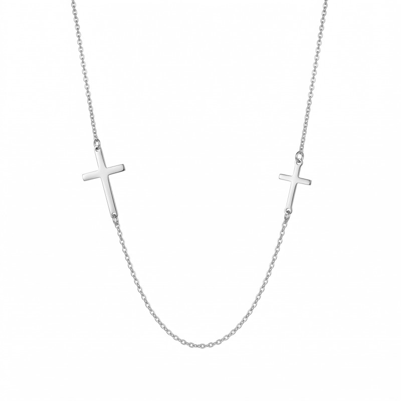 Srebrny naszyjnik z krzyżykami - Symbol wiary - JubilerSezam.pl