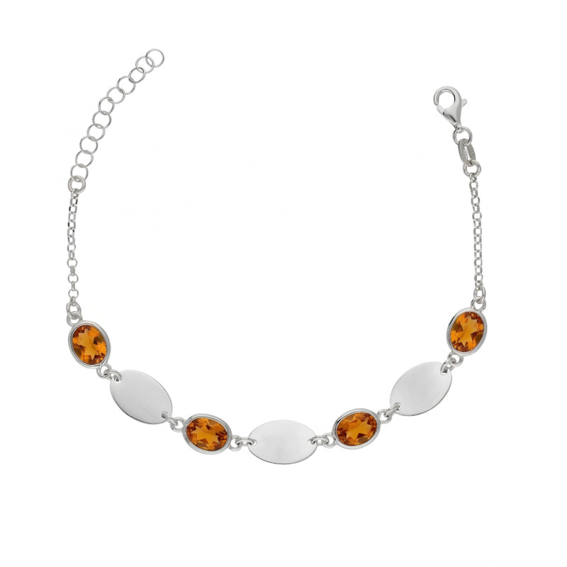 Bransoletka srebrna z fasetowanymi brązowymi cyrkoniami, próba 925