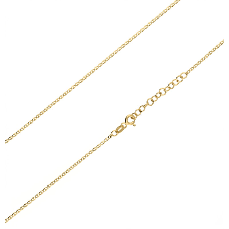 Łańcuszek splot typu gucci 1,5 mm z przedłużką złoto 585