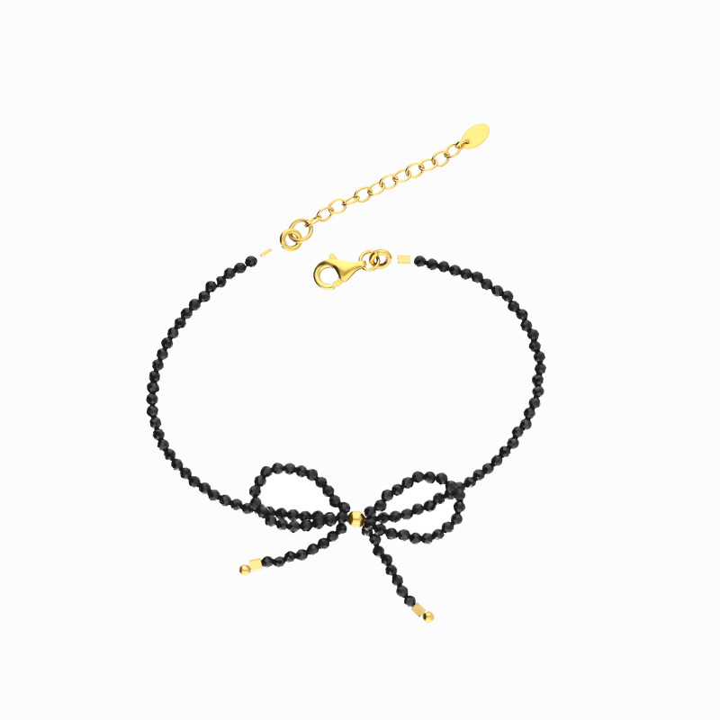 Bransoleta kokarda z czarnymi spinelami