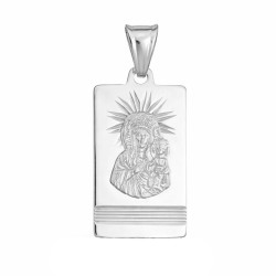 Medalik srebrny Matka Boska Częstochowska na blaszce, próba 925