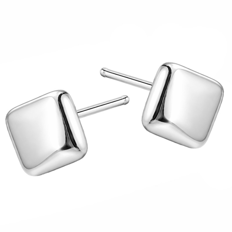 Kolczyki srebrne kwadrat obły Viral, próba 925