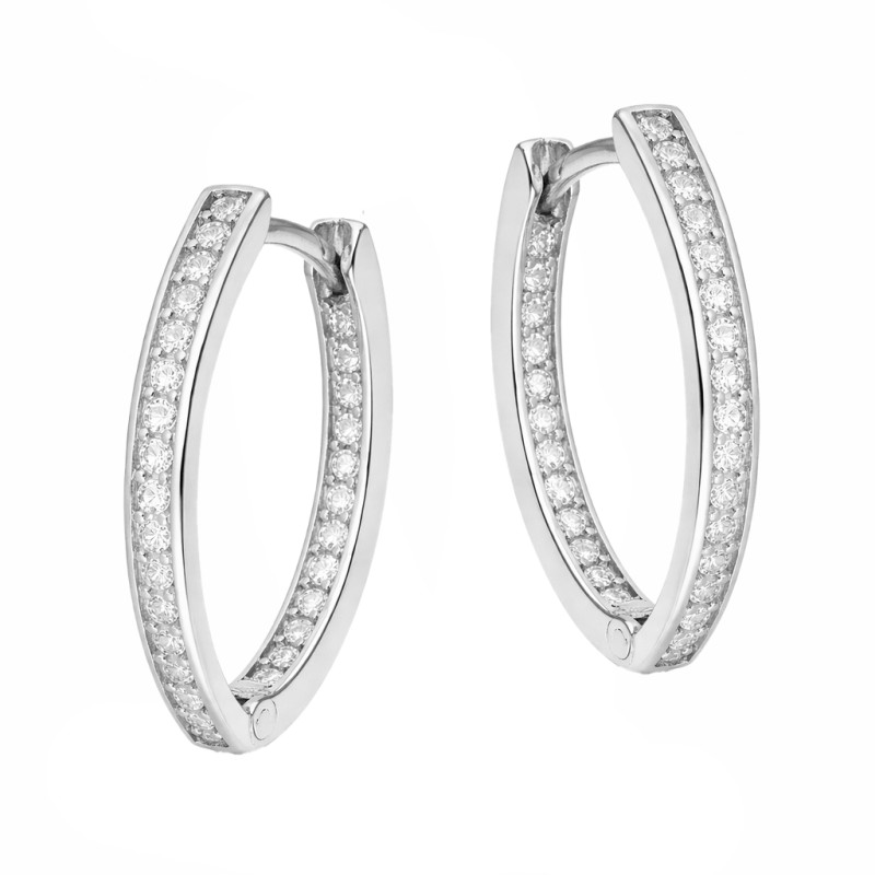 Kolczyki owale w szpic z cyrkoniami, srebro 925