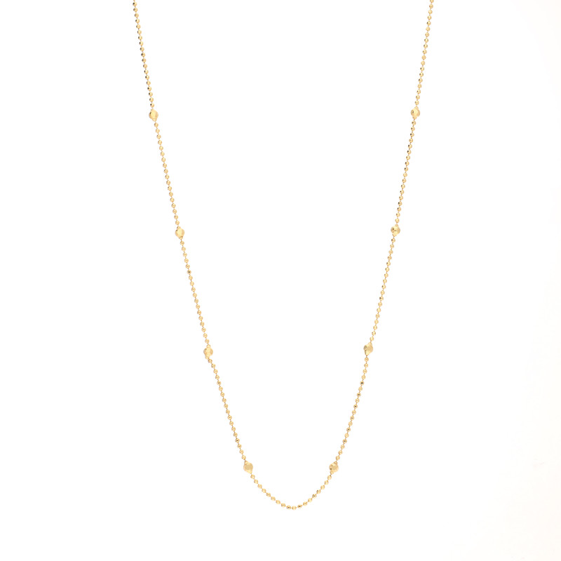 Naszyjnik złoty 14 karat z fasetowanymi kulkami