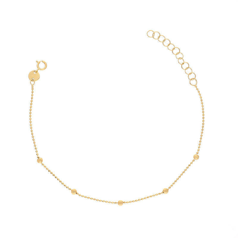 Bransoletka złota 14 karat z fasetowanymi kulkami