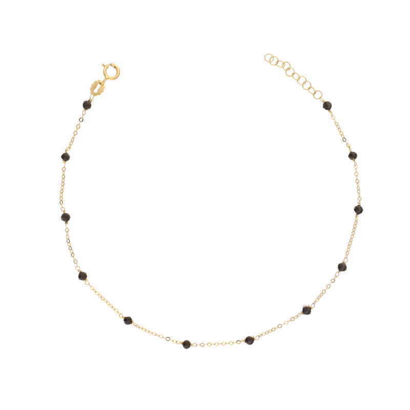 Bransoletka złota 14 karat z cyrkoniami fasetowanymi koloru czarnego