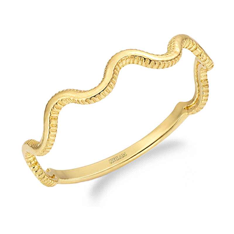 Pierścionek złoty fala, próba 585